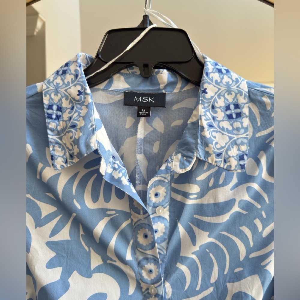 MSK Blue and White Patterned Dress - Picture 2 of 5